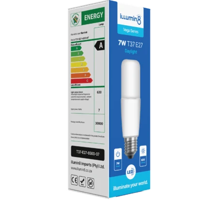 T37 Stick LED Lamp 7W E27 Daylight Illumin8 (6 Pack)