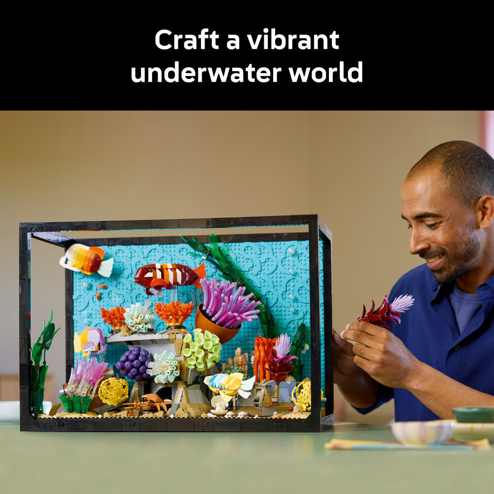 LEGO® ICONS Tropical Aquarium, Fish Tank Decor Building Kit for Adults 10366