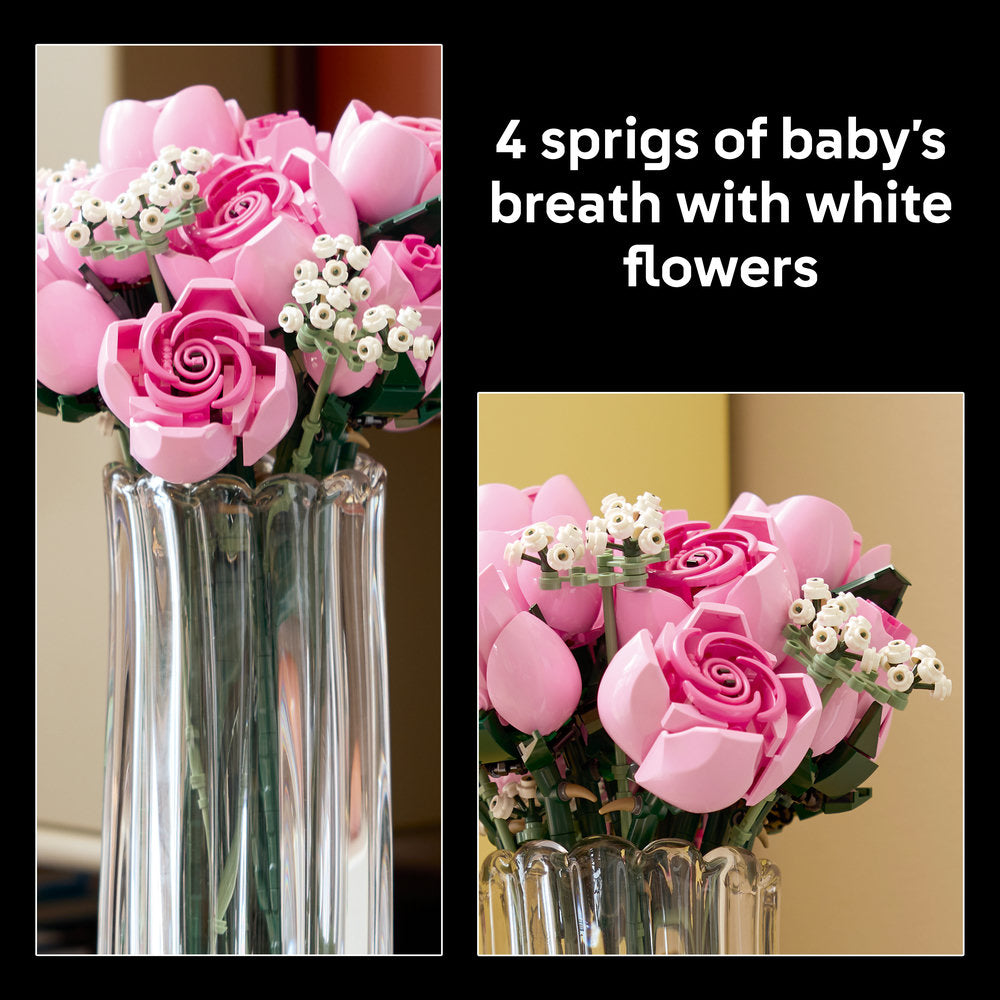 LEGO® Botanicals Bouquet of Pink Roses, Decorative Flowers 10374