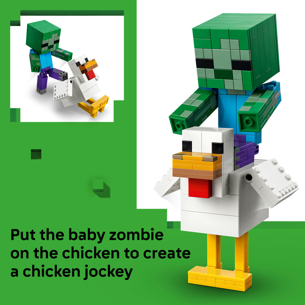 LEGO® Minecraft® Chicken Jockey Building Toy Decor 21582