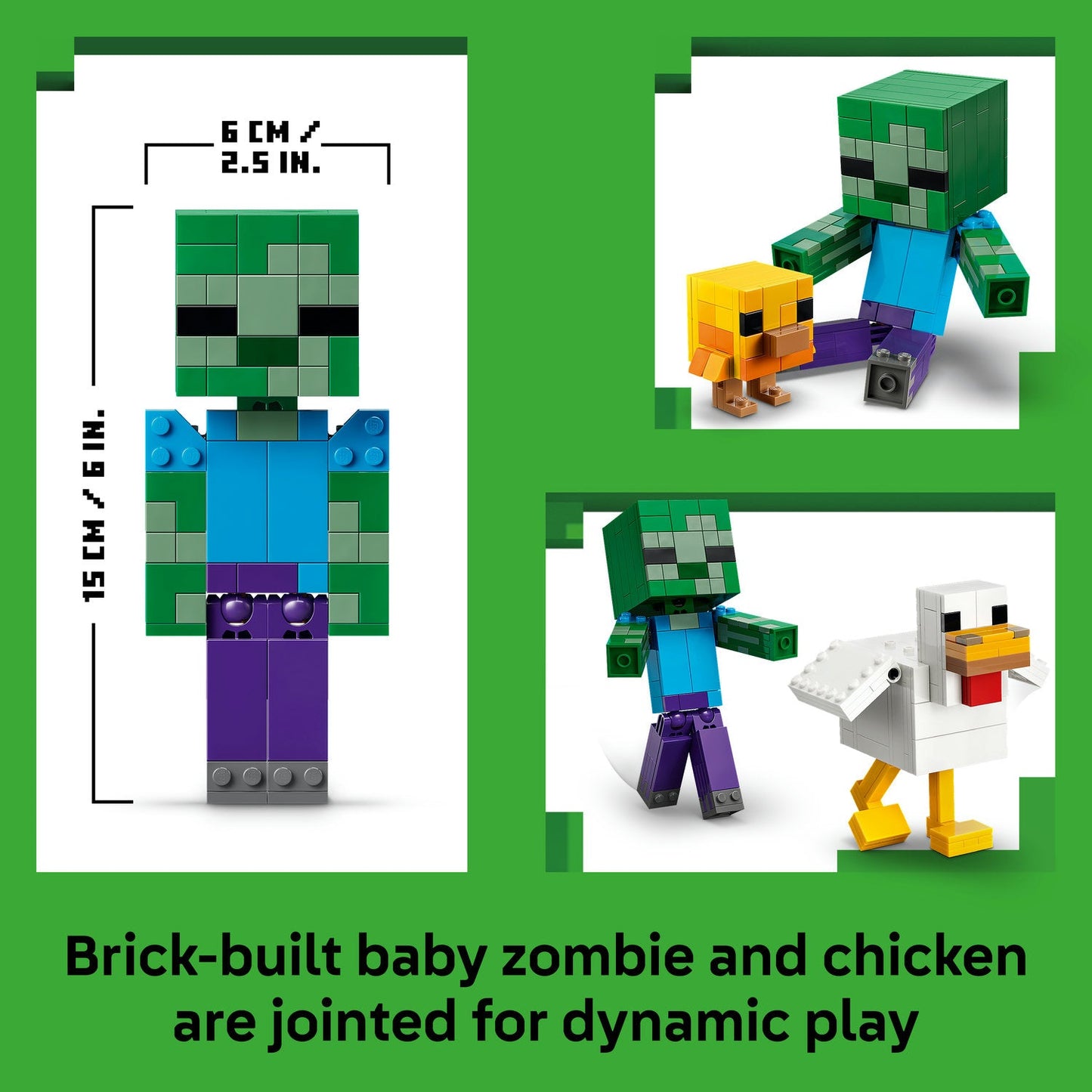 LEGO® Minecraft® Chicken Jockey Building Toy Decor 21582