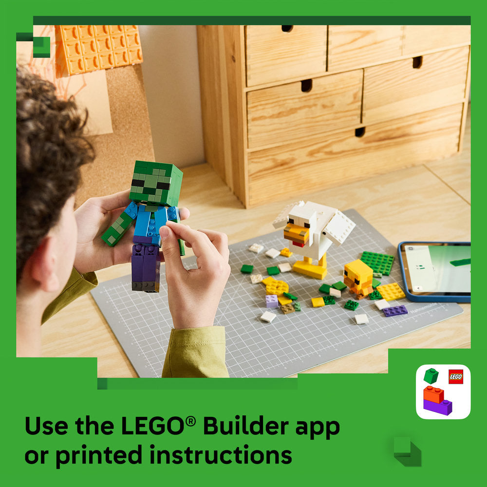 LEGO® Minecraft® Chicken Jockey Building Toy Decor 21582