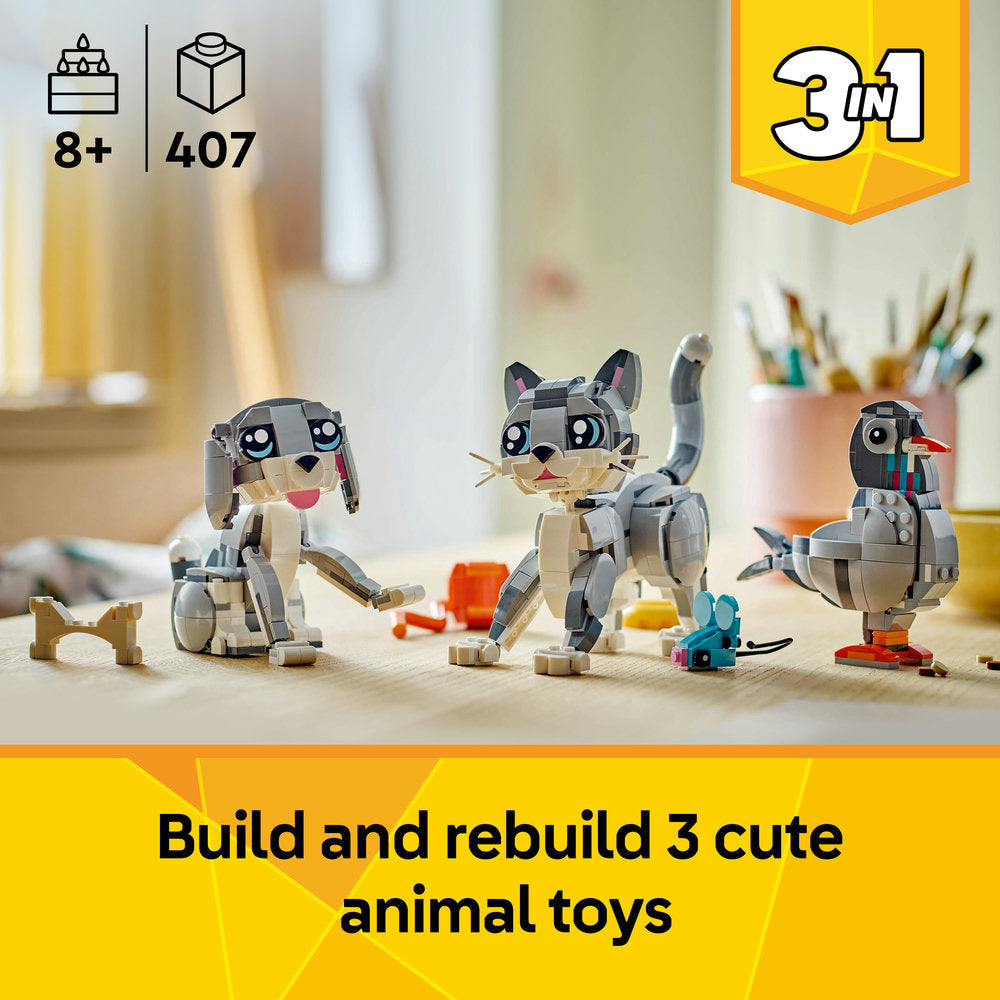 LEGO® Creator 3in1 Playful Cat Figure, Toy Animal Set 31163