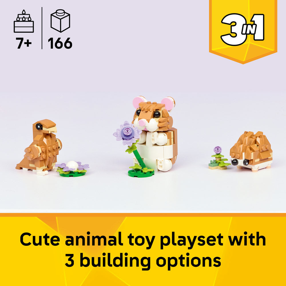 LEGO® Creator 3 in 1 Cute Hamster with a Flower Toy 31376