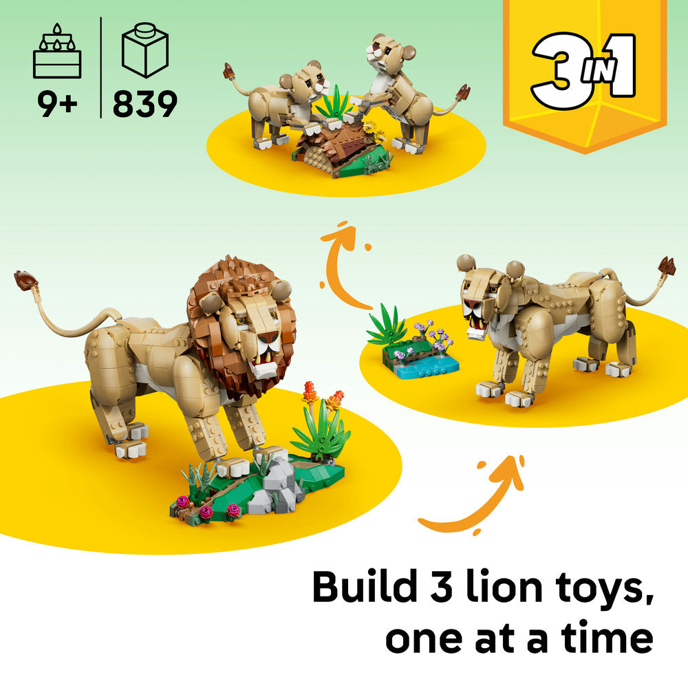 LEGO® Creator 3 in 1 Wild Animals: Majestic Lion Toy 31386