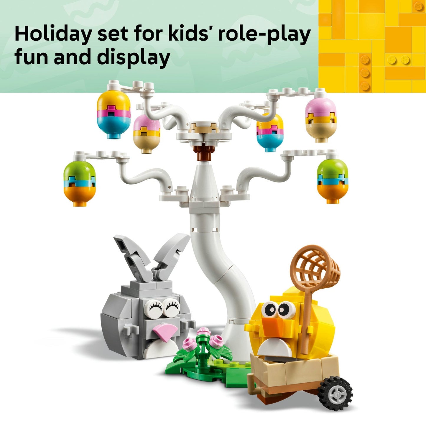 LEGO® Easter Bunny and Chick Egg Hunt Animal Toy Playset Building Kit 40808