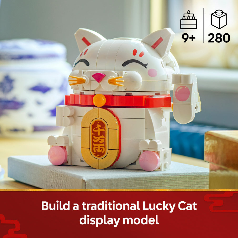 LEGO® Lucky Cat Good Luck Decor Piece Building Kit 40813