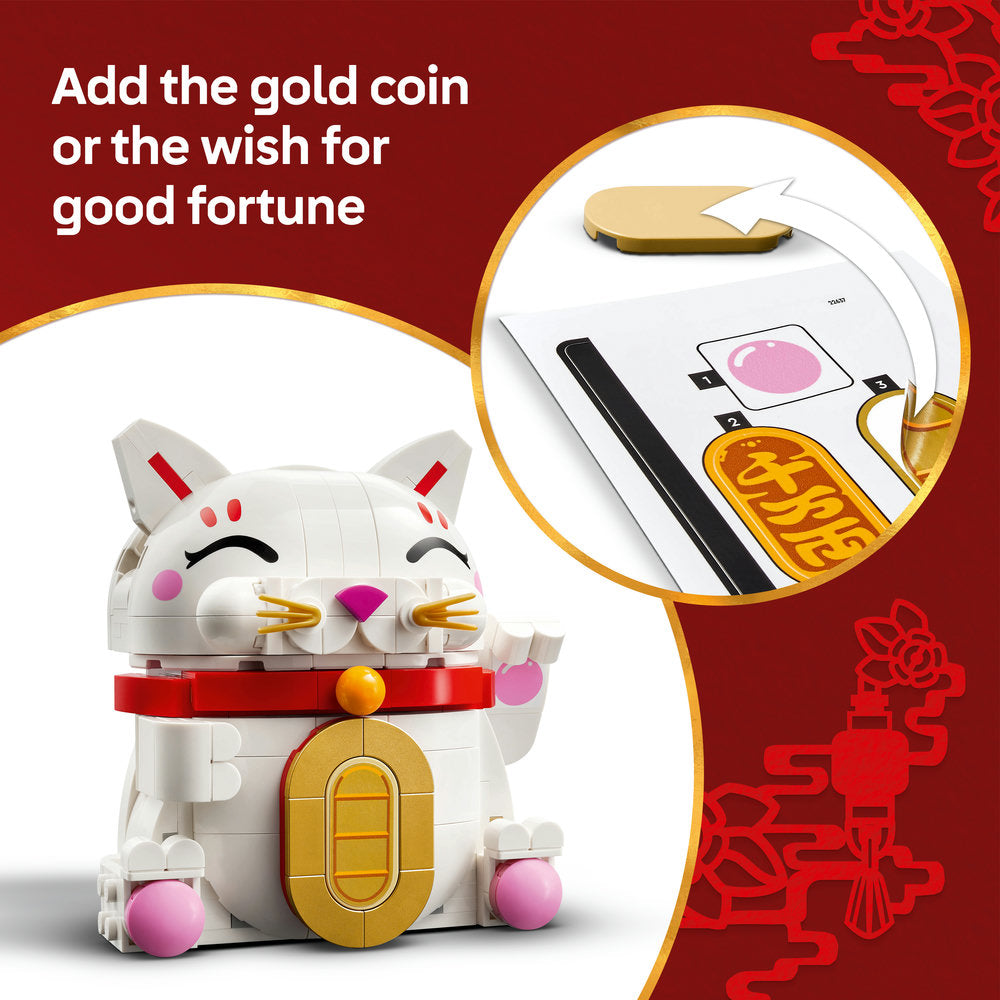 LEGO® Lucky Cat Good Luck Decor Piece Building Kit 40813