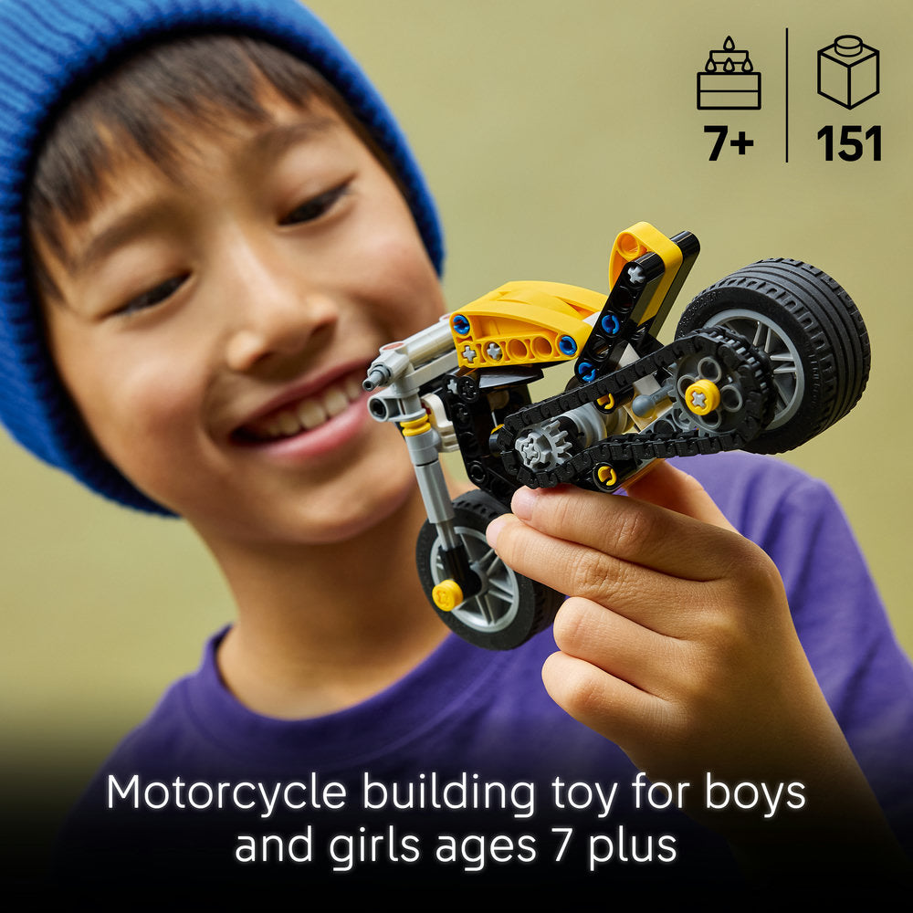 LEGO® Technic Yellow Motorcycle Toy Building Set 42225