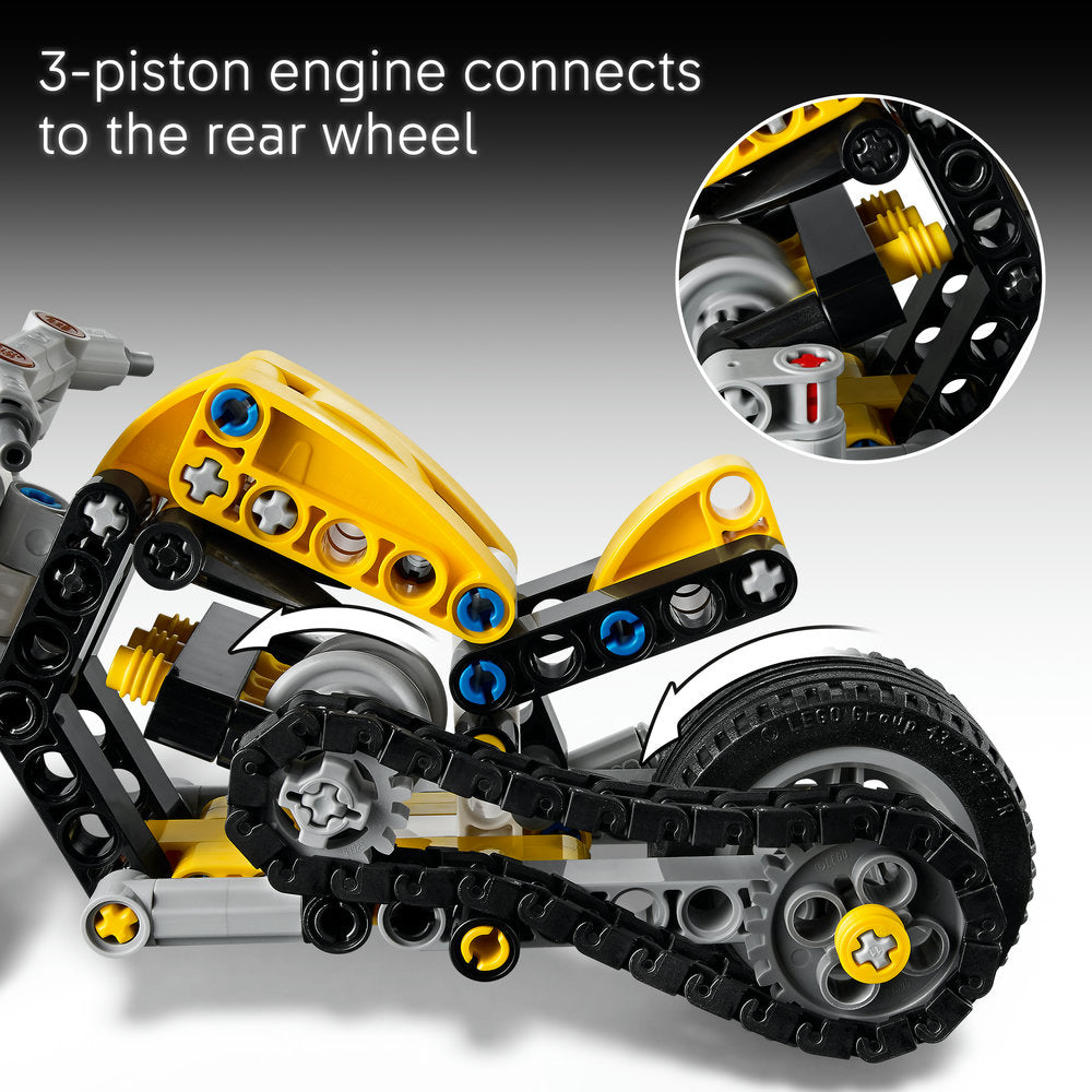 LEGO® Technic Yellow Motorcycle Toy Building Set 42225
