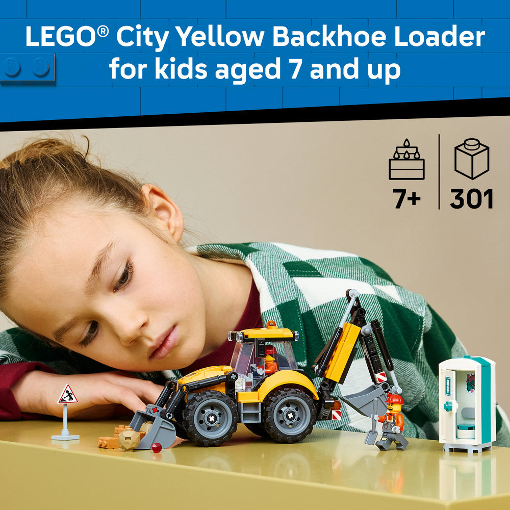 LEGO® City Yellow Backhoe Loader - Construction Toy 60480