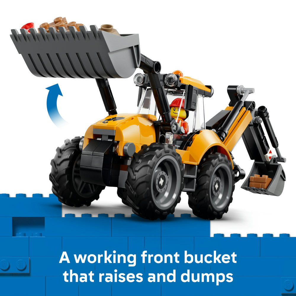 LEGO® City Yellow Backhoe Loader - Construction Toy 60480