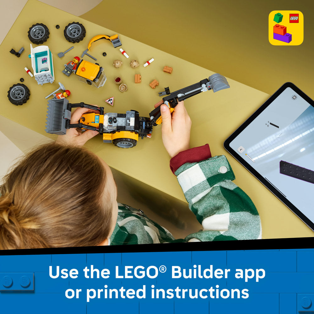 LEGO® City Yellow Backhoe Loader - Construction Toy 60480