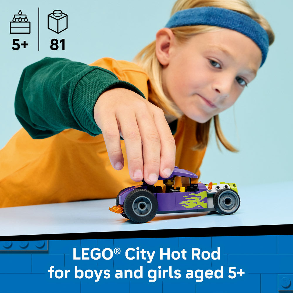 LEGO® City Hot Rod Race Car Building Toy and Minifigure 60485