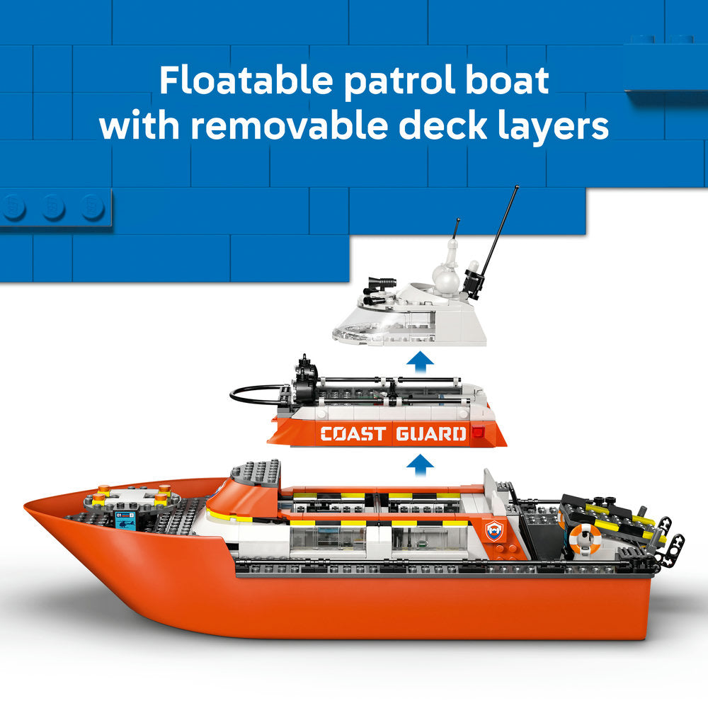 LEGO® City Coast Guard Rescue Boat & Helicopter Playset 60504