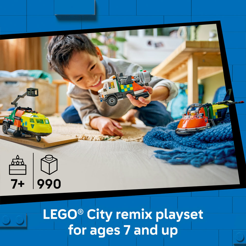 LEGO® City Airplane, Service Truck & Hovercraft Remix 60505
