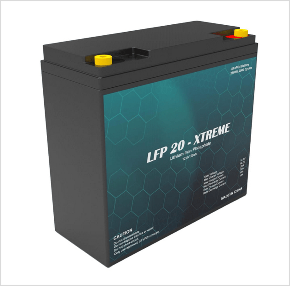 Hikvision Lithium Iron Phosphate(LiFePO4) Battery, 12.8V, 20ah, 256Wh - 6000 Cycles @ 80% DOD - Grade A1 FIRST LIFE Lithium Cells - 3 Year