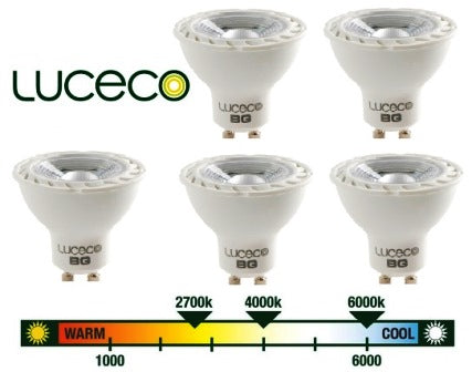 Luceco Gu10 5W Warm White 5 Pack Led 370 Lumens