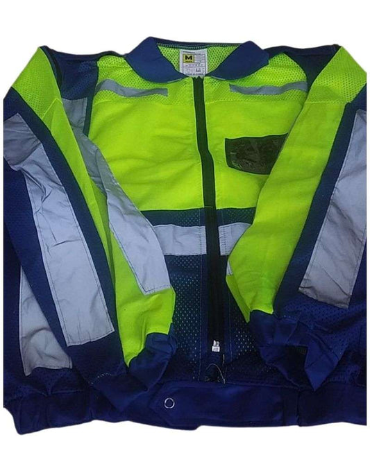 Metro Jacket with Detachable Sleeves Lime/Navy Two Tone Size S-4XL