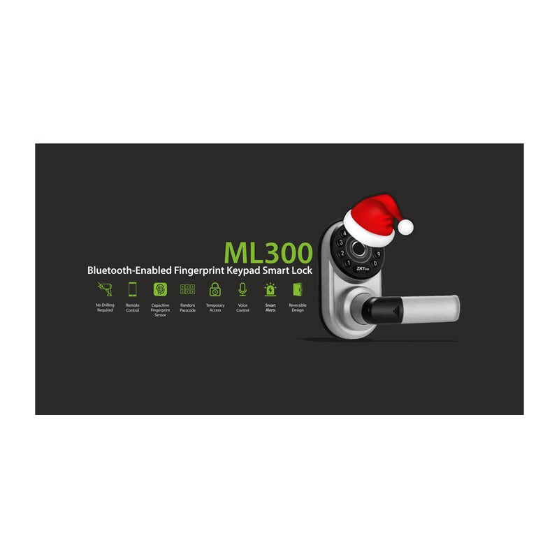 ZKTeco ML300 - ZKTeco ML300 Smart Door Lock - Fingerprint Keypad - BLE