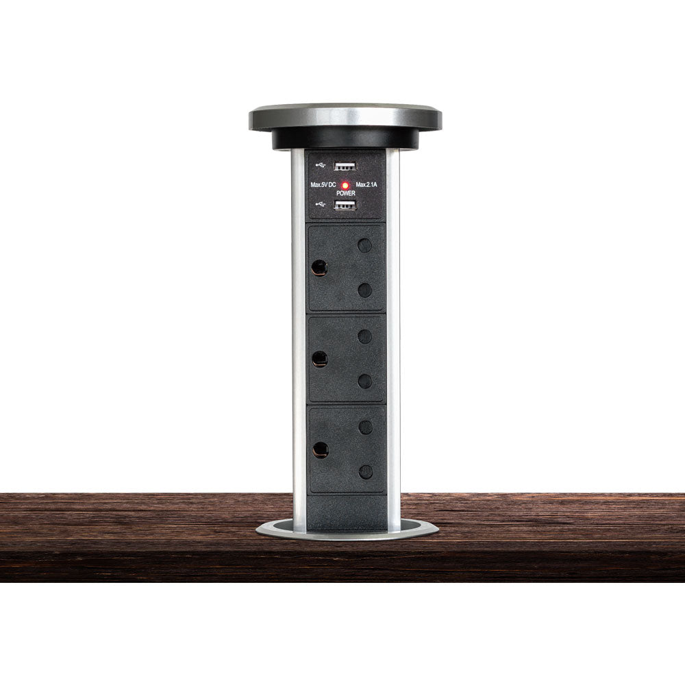 Motorized Pop-up Column (90mm), 3x Sa, 2x Usb 2.1a — LinkQnet | Guards on Duty Shop