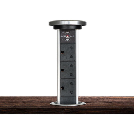 Motorized Pop-up Column (90mm), 3x Sa, 2x Usb 2.1a — LinkQnet | Guards on Duty Shop