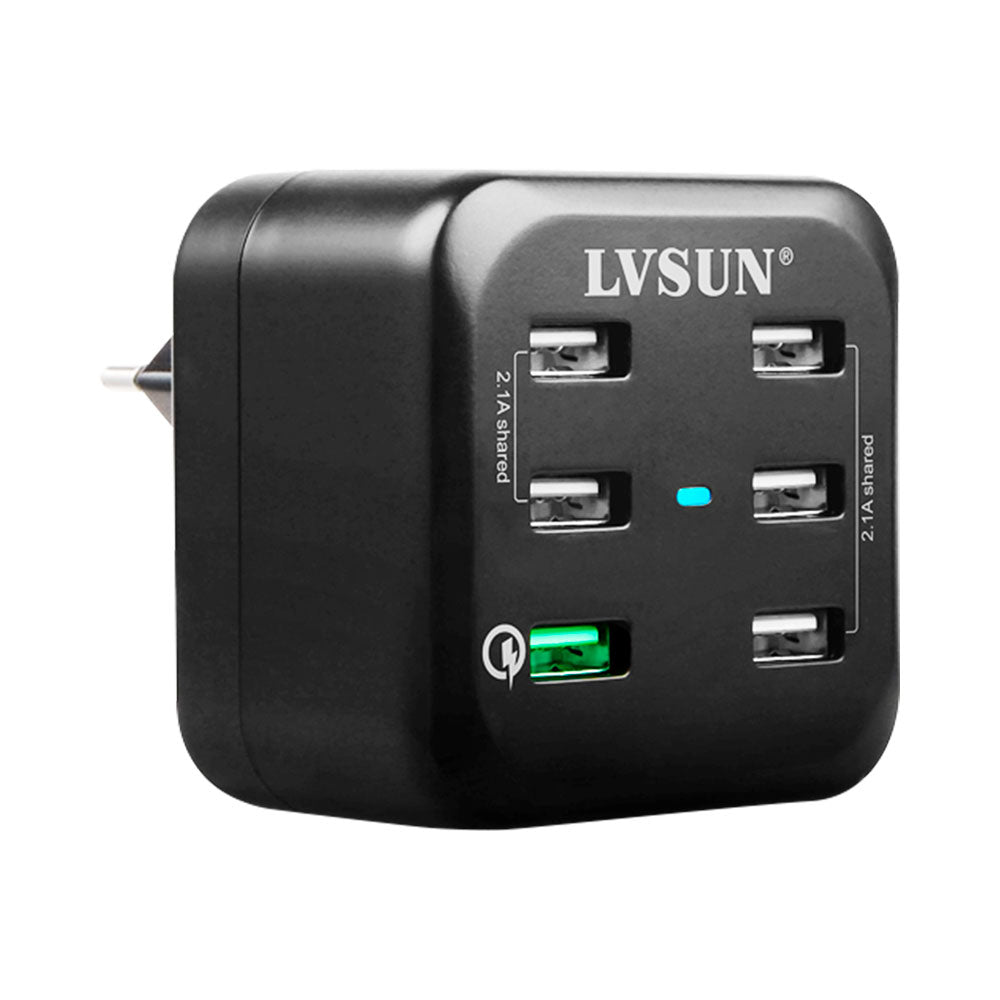 Lvsun 6-p Usb 34w 5v 6.8a Qc2.0 Charger (ls-6usq) — LVSUN | Guards on Duty Shop