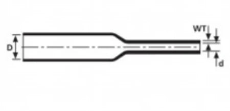 Heatshrink Lvr 1.2 / 0.6mm Black / Meter (20 Pack)