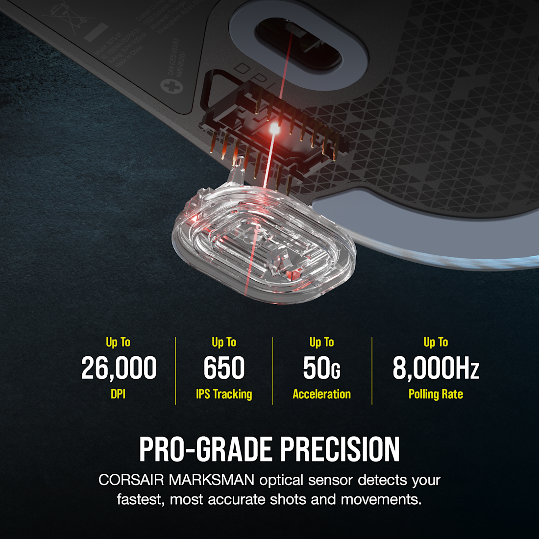 Corsair M75 Lightweight RGB Gaming Mouse; Black; 26000 DPI.
