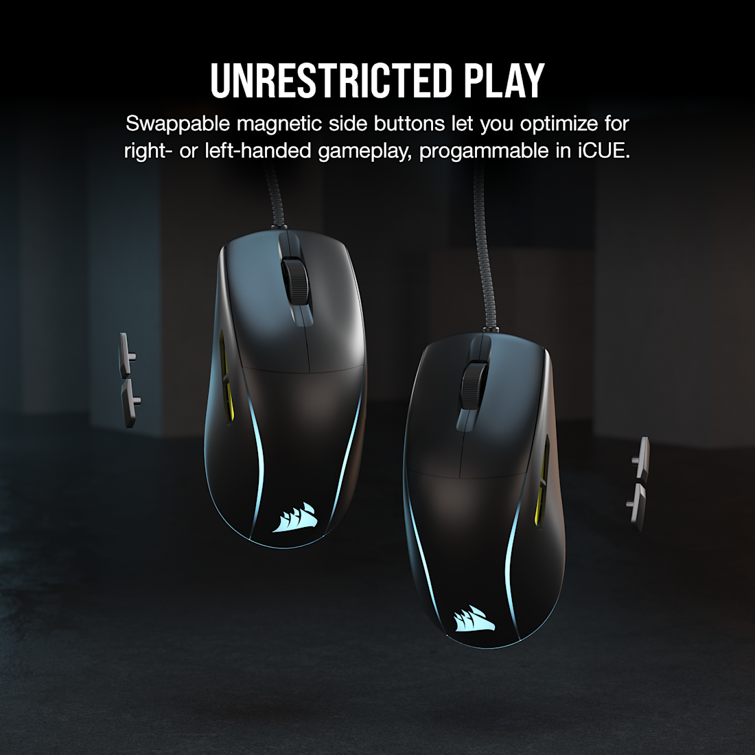 Corsair M75 Lightweight RGB Gaming Mouse; Black; 26000 DPI.
