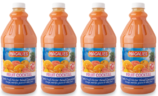4 x MAGALIES 2 liter Fruit Cocktail 40% Concentrate (Sold 4 X 2L Per Case) Magalies Nectar Juice