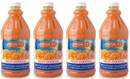4 x MAGALIES 2 liter Fruit Cocktail 40% Concentrate (Sold 4 X 2L Per Case) Magalies Nectar Juice