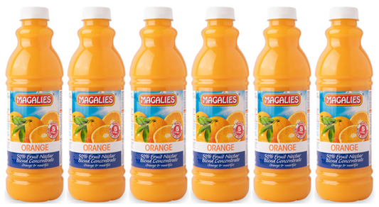 6 x MAGALIES 1 liter Orange 50% Concentrate (Sold 6x 1L Per Case) - Magalies Nectar Juice