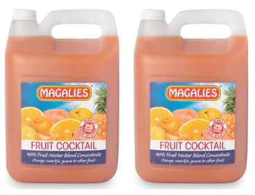 2 x MAGALIES 5 liter Fruit Cocktail 40% (Sold 2x 5L Per Case) Magalies Nectar Juice