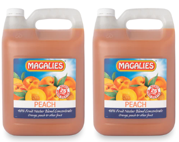 2 x MAGALIES 5 liter Peach 48% (Sold 2x 5L Per Case) Magalies Nectar Juice