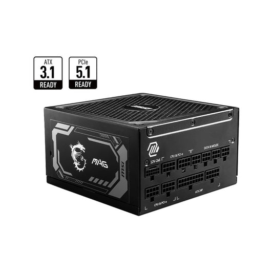 MSI MAG A1000GL PCIE5 - MAG A1000GL PCIE5, ATX 3.1 ready, native dual-color PCIe CEM 5.1 connector, Supports NVIDIA® GeForce