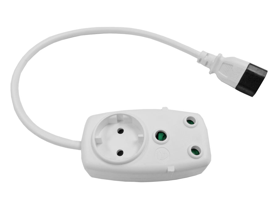 Multi Plug 1x16A 1x5A 0.5m IEC Cord White - Guards On Duty Shop & Security Guards