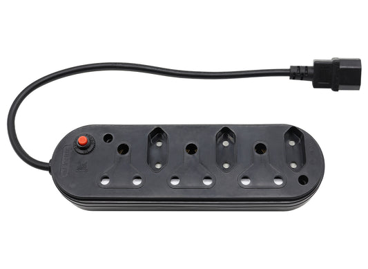 Multi Plug 3x16A 3x5A 0.5m IEC Cord Black - Guards On Duty Shop & Security Guards