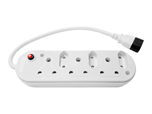 Multi Plug 3x16A 3x5A 0.5m IEC Cord White - Guards On Duty Shop & Security Guards