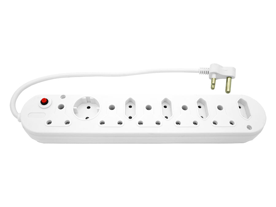 Multi Plug 5x16A 5x5A 0.5m Cord White - Guards On Duty Shop & Security Guards