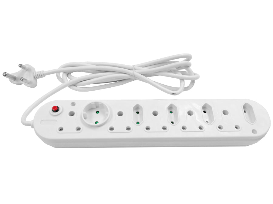 Multi Plug 5x16A 5x5A 3m Cord White - Guards On Duty Shop & Security Guards