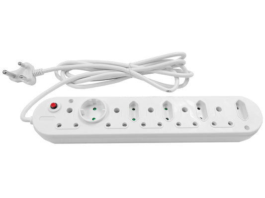 Multi Plug 5x16A 5x5A 3m Cord White - Guards On Duty Shop & Security Guards