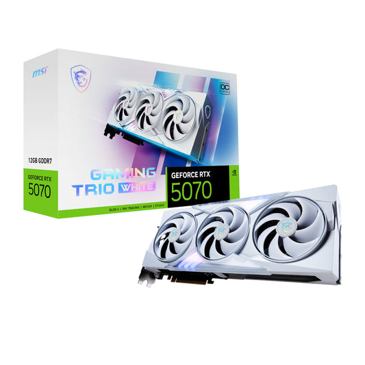 MSI GeForce RTX 5070 GAMING TRIO OC 12GB Graphics Card – White - Guards On Duty Shop & Security Guards