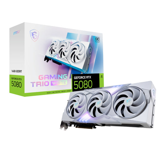 MSI GeForce RTX 5080 GAMING TRIO OC 16G Graphics Card - White - Guards On Duty Shop & Security Guards