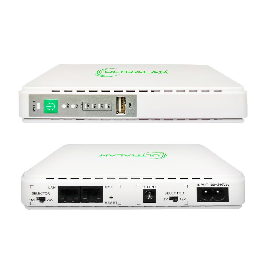UltraLAN Mini UPS (DC, USB & PoE) – 17W 8.8AH