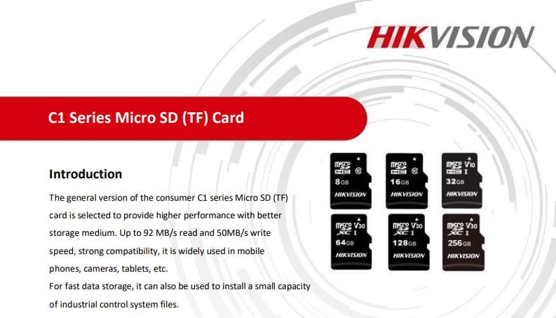 HIKVISION C1 Micro SD Card / 256GB