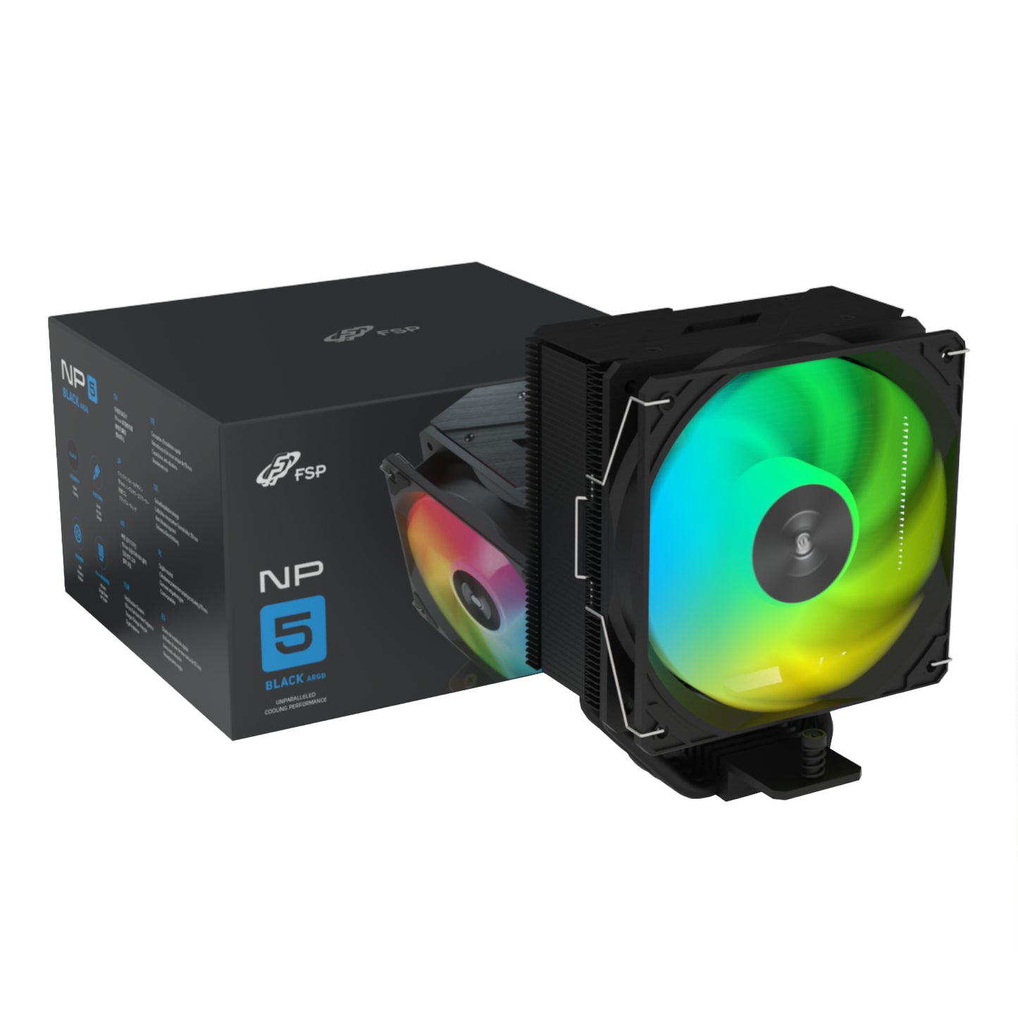 FSP NP5-BA 120mm PWM ARGB CPU Air Cooler – Black - Guards On Duty Shop & Security Guards