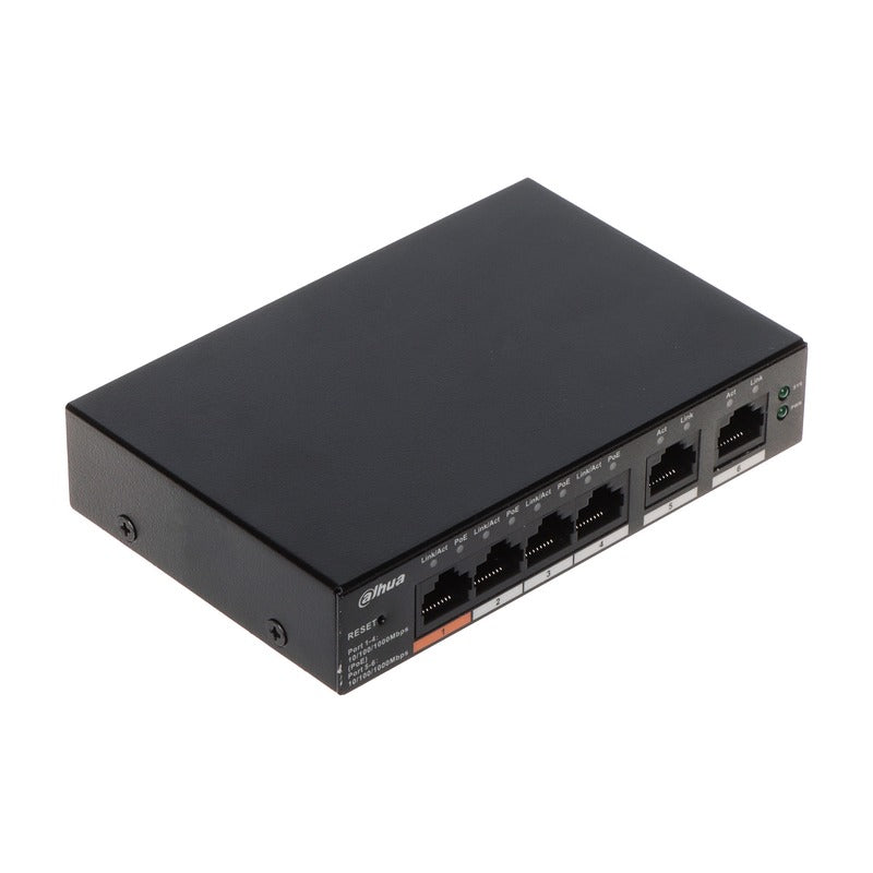 Dahua DH-CS4006-4ET2GT-60 - Dahua Cloud Managed Switch 4 PoE 10/100 2-Port RJ45 Uplink 60W