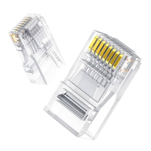 UGREEN Cat6 RJ45 Modular Plugs - Transparent with Gold Contacts (10 Pieces) - Guards On Duty Shop & Security Guards