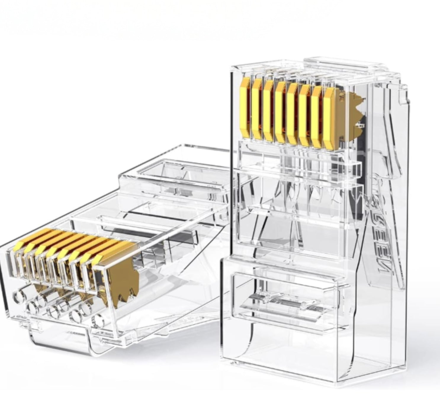 UGREEN Cat6 RJ45 Modular Plugs (50 Pcs)–Transparent with Gold Contacts - Guards On Duty Shop & Security Guards